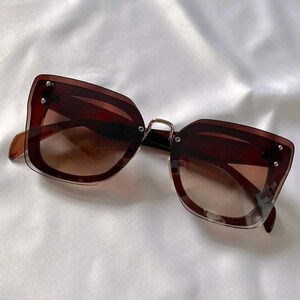 NEW Double Framed Sunglasses Brown Light Tint